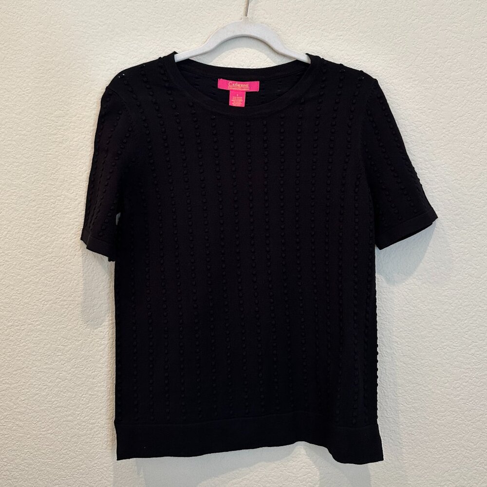 Catherine Malandrino Black Short Sleeve Top